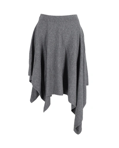 Michael Kors Asymmetric Hem Skirt In Grey Cashmere