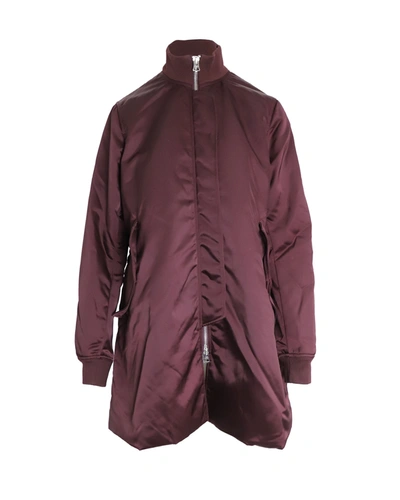 Acne Studios Aude Long Bomber Jacket In Burgundy Nylon In Red