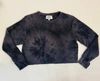 Sls Apparel Tie-dye Crop Sweatshirt In Charcoal In Grey