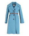 CHLOÉ CHLOE SINGLE-BREASTED TRENCH COAT IN BLUE COTTON