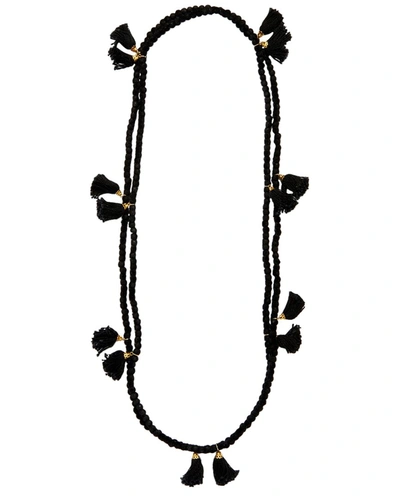 Roller Rabbit Pom Pom Necklace In Black