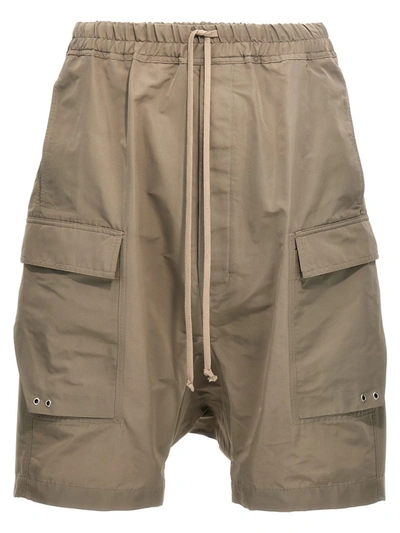 Rick Owens Cargo Pods Bermuda Shorts In Cream