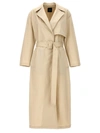 Theory Belted Trench Coat In Beige