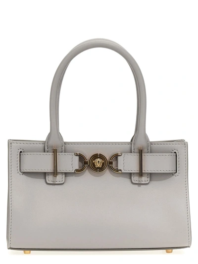 Versace Medusa 95 Small Shopping Bag In Grey