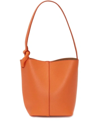 Jw Anderson Jwa Corner Leather Bucket Bag In Orange