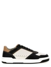 Brunello Cucinelli Colour-block Panelled Leather Sneakers In White/black