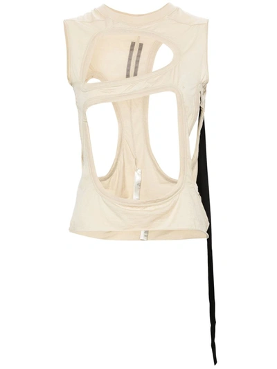 Rick Owens Drkshdw Membrane Ii Cut-out Tank Top In Nude & Neutrals