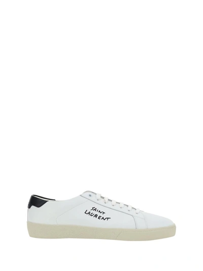 Saint Laurent Sneakers In Blanc Optic/nero
