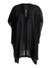 RICK OWENS BLACK OVERSIZE SEMI-SHEER SHIRT IN SILK WOMAN