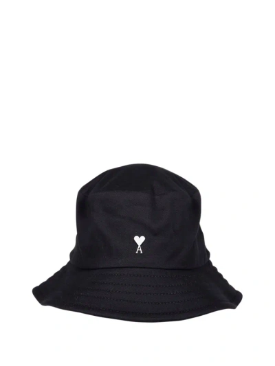 Ami Alexandre Mattiussi Ami Paris Ami De Coeur Logo Patch Bucket Hat In Black