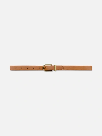Frame Simple Art Deco Belt Natural 100% Leather In Gold
