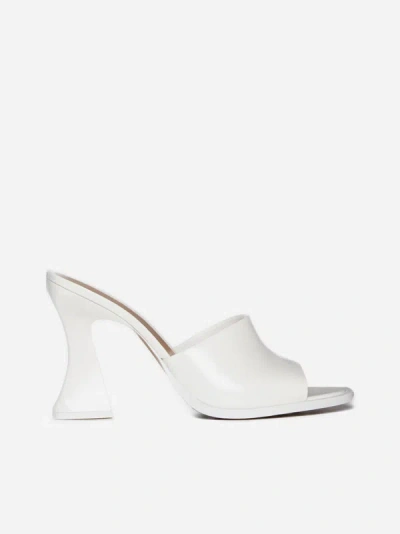 Bottega Veneta Leather Cha-cha Heeled Mules 100 In White