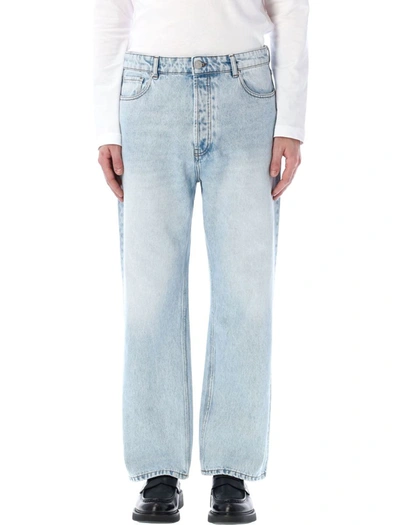 Ami Alexandre Mattiussi Halbhohe Straight-leg-jeans In Bleached_blue