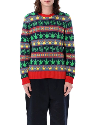 Bode Marin Patterned-jacquard Jumper In Green