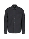 C.p. Company Cp Company Organic Gabardine Buttoned Lens Shirt In Black