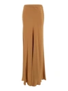 ANTONELLI MAXI BROWN SKIRT WITH SPLIT AT THE BACK IN ACETATE BLEND WOMAN