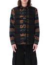 Pleasures Anytime Stripe Wool Blend Flannel Button-up Work Shirt In Olive
