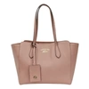 GUCCI GUCCI SWING PINK LEATHER TOTE BAG (PRE-OWNED)