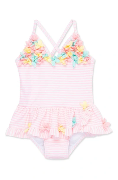 Little Me Baby Girls 3d Floral 1-piece Swimsuit In Pink