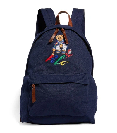 Polo Ralph Lauren Painting Polo Bear Backpack In Newport Navy
