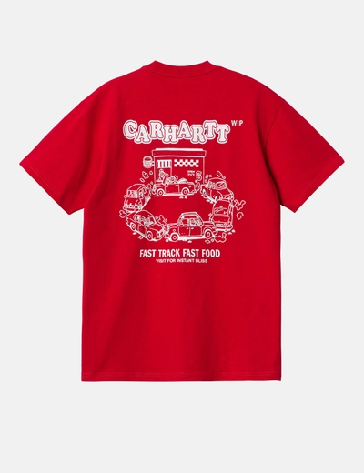 Carhartt -wip Fast Food T-shirt (loose) In Red