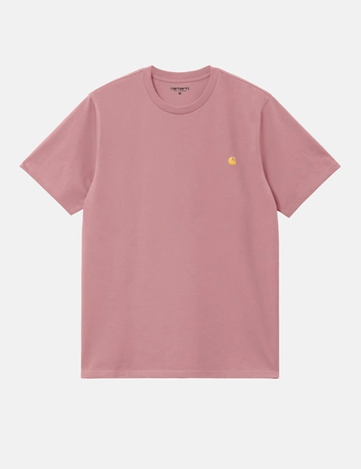 Carhartt Wip Chase Short Sleeved T Shirt Pink