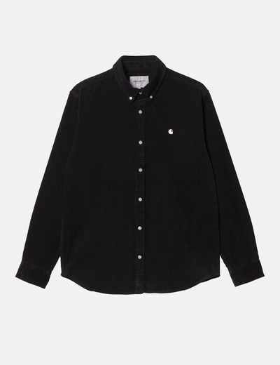 Carhartt -wip Madison Fine Cord Shirt (regular) In Black