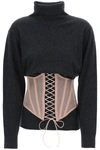 Dilara Findikoglu Turtleneck Corset Sweater In Multicolor