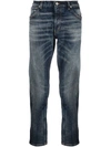 Dondup Whiskering-effect Cotton Jeans In Blue
