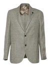 Lardini Gray Single-breasted Blazer In Multicolor