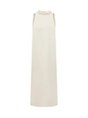 Loulou Studio Rivida Viscose And Linen Long Dress In White