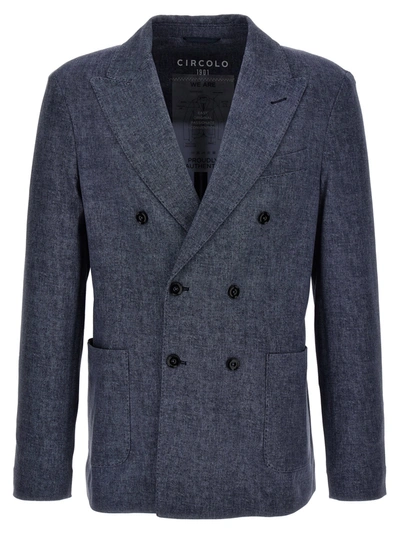 CIRCOLO 1901 DOUBLE-BREASTED BLAZER BLUE