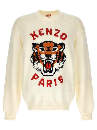 KENZO LUCKY TIGER SWEATER, CARDIGANS WHITE