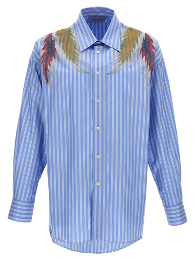 BLUEMARBLE RHINESTONED STARDUST STRIPE SHIRT, BLOUSE LIGHT BLUE