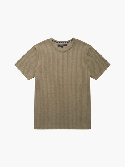 French Connection Ladder Texture T-shirt Olive In Green
