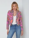 L Agence Lila Open-front Blazer In Rhodamine Multi Bright Pop Paisley