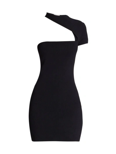Isabel Marant Orka Ribbed One-shoulder Body-con Mini Dress In Black