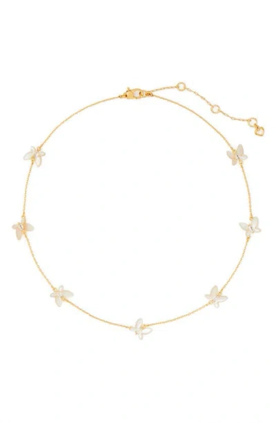Kate Spade Social Butterfly Delicate Scatter Necklace In White Multi