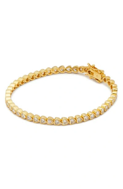 Kate Spade Sweetheart Delicate Tennis Bracelet In Clear Gold