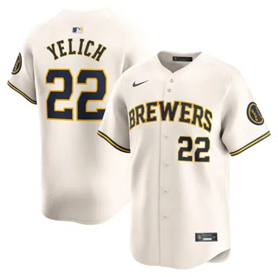 Nike Christian Yelich Milwaukee Brewers  Men's Dri-fit Adv Mlb Limited Jersey In Brown