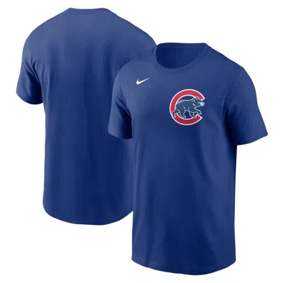 Nike Royal Chicago Cubs Fuse Wordmark T-shirt In Blue