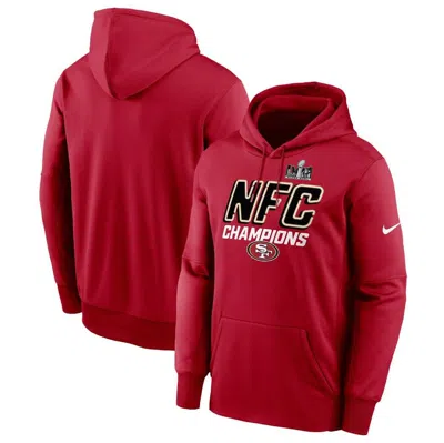 Nike Men's San Francisco 49ers 2023 Nfc Champions Iconic  Therma Nfl Pullover Hoodie In Red