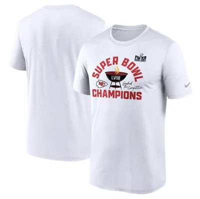 Nike Kansas City Chiefs Super Bowl Lviii Champions Local  Men's Dri-fit Nfl T-shirt In White