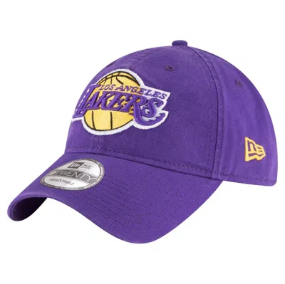 New Era Purple Los Angeles Lakers Team 2.0 9twenty Adjustable Hat In Purple/yellow