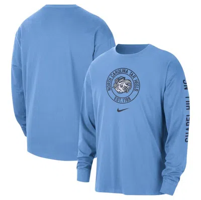 Nike Unc Max90  Men's College Long-sleeve T-shirt In Blue