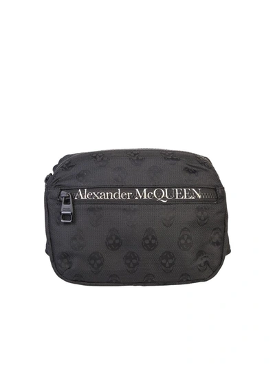 Alexander Mcqueen Logo Pattern Belt Bag In Black