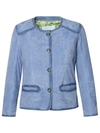 Bully Light Blue Leather Jacket In Blue