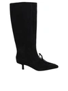 Burberry Suede Leather Boots In Black