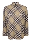 Burberry Check Wool Blend Overshirt In Beige