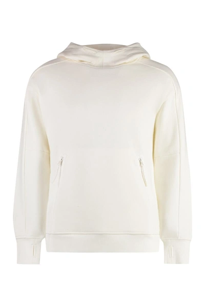 C.p. Company Goggle Cotton Hoodie In Panna